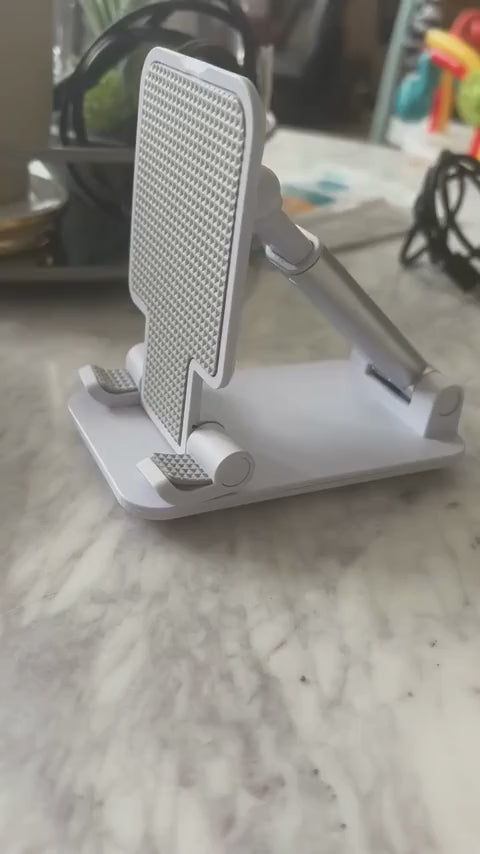 Premium Foldable Desktop Stand – Adjustable Height & Multi-Angle Portable Mount For All Mobiles & Tablets